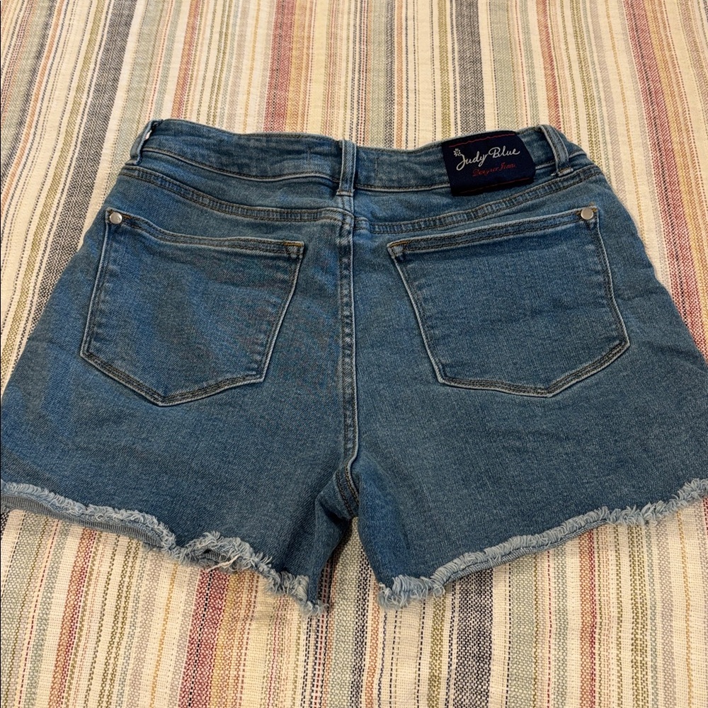 Judy Blue Jeans Denim Star Shorts Size L Style JB150069 - Picture 2 of 10